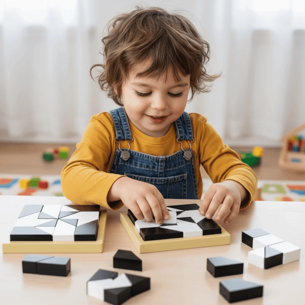 Black White Design Building Blocks Educational 120 Level Hidden Building Block Puzzle Logic Training Intelligent Puzzle