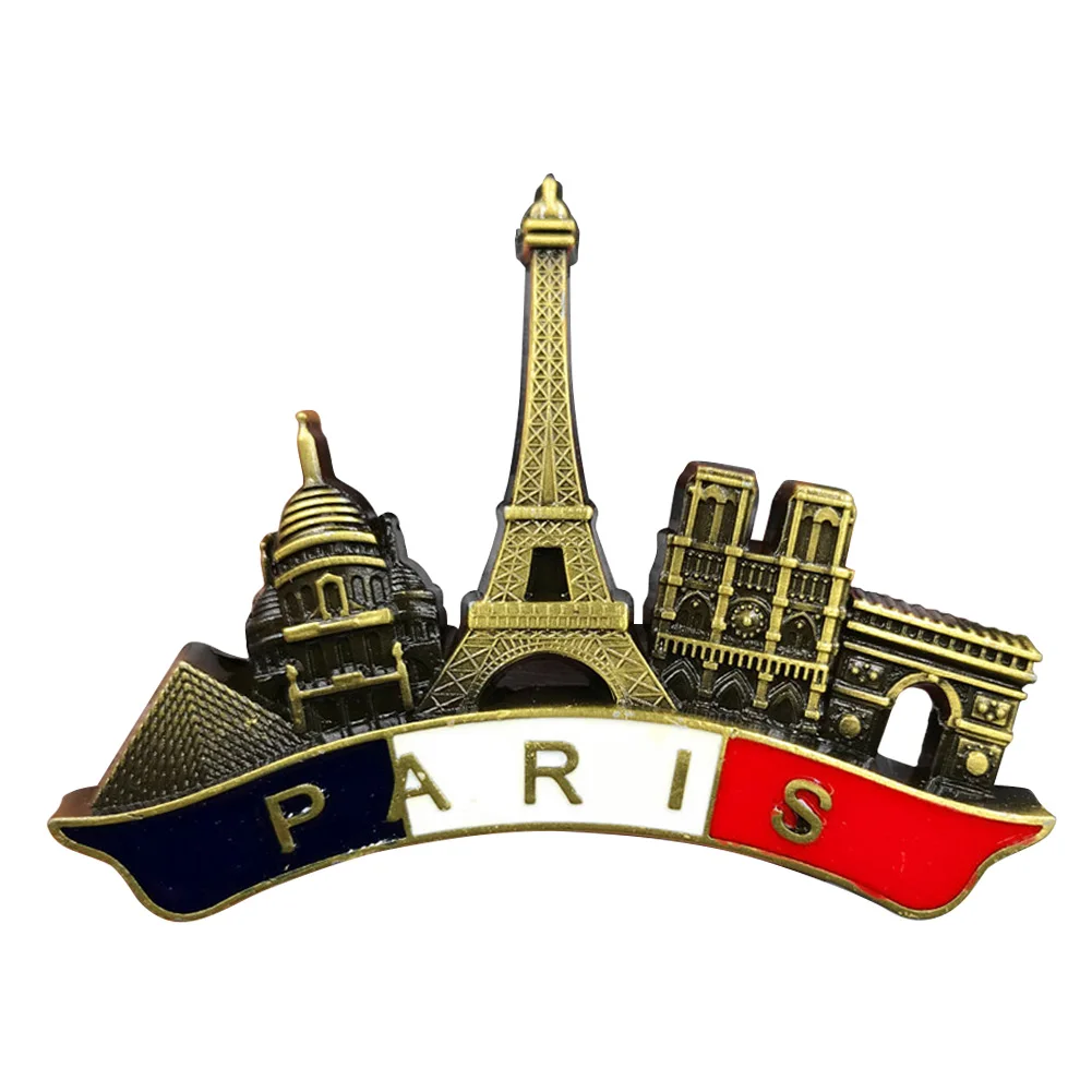 3D stereo French Paris Metal Fridge Magnets Retro Resin Magnetic French Paris Refrigerator Sticker Tourist Souvenir Home Decor