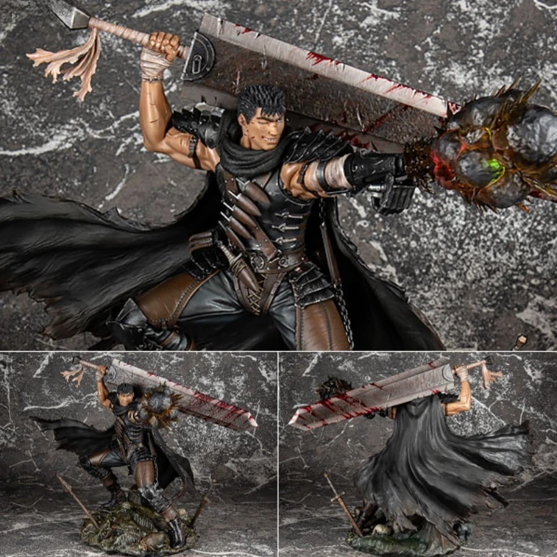 

Фигурка аниме-персонажа Берсерк Гатс, Чёрный Мечоносец, 100% оригинал, 265 мм, ПВХ, коллекционная модель, игрушка, подарок