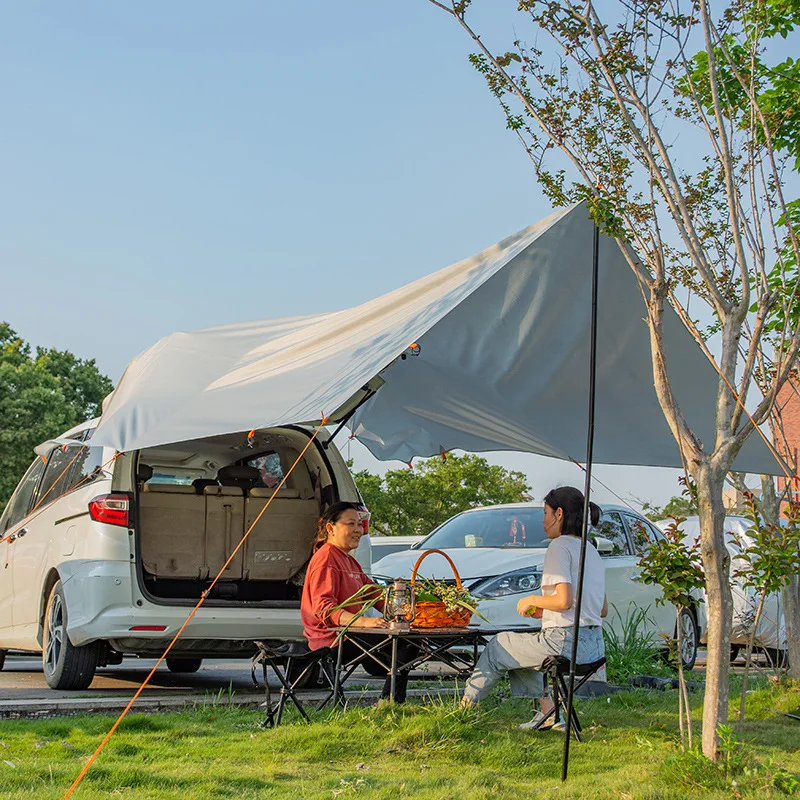 Vinyl canopy outdoor tent rear canopy camping camping beach sunshade tent coated with silver oxford cloth