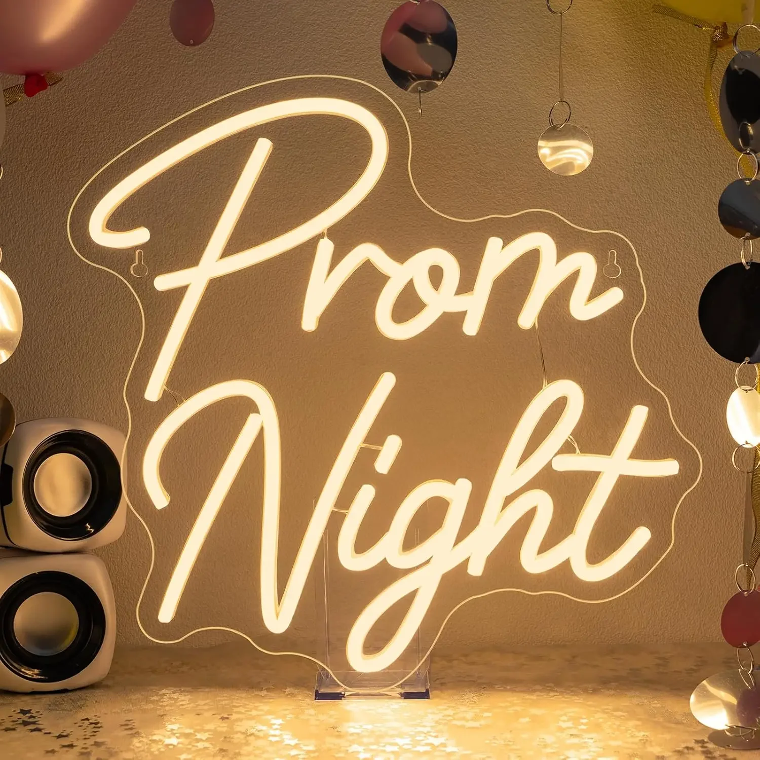 Prom Night Neon Sign USB Powered LED Neon Light Graduation Dance Party Bedroom Aesthetic Decorations Gift Art Wall Light
