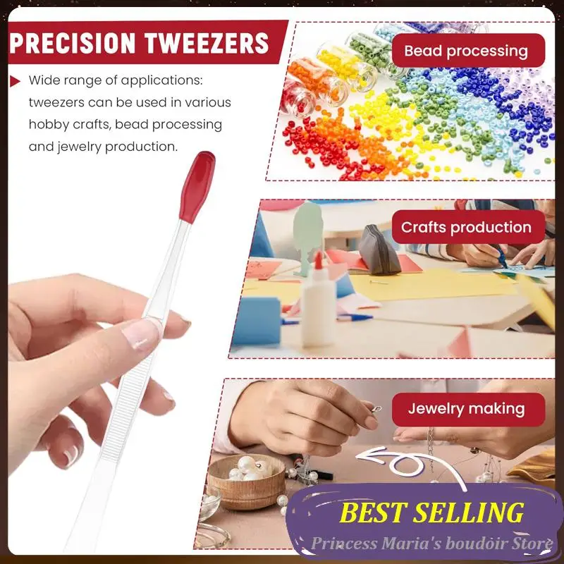 

AB30-2 Pieces Of Rubber Tip Tweezers PVC Silicone Precision Tweezers Laboratory Industrial Hobby Craft Tweezers Tool