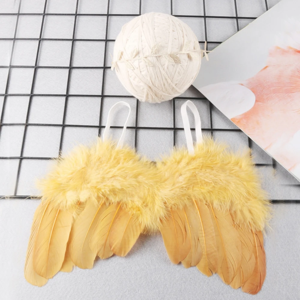 Newborn Photography Props White Angel Wing Baby Photos Props Feather Wing Girls Hair Kids Baby Photography Hair Accessories