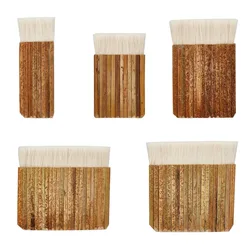 5 Size Hake Watercolor Brushes Bamboo Handle Haik Brush for Kiln Wash Watercolor Dust Cleaning Ceramic Pottery Painting