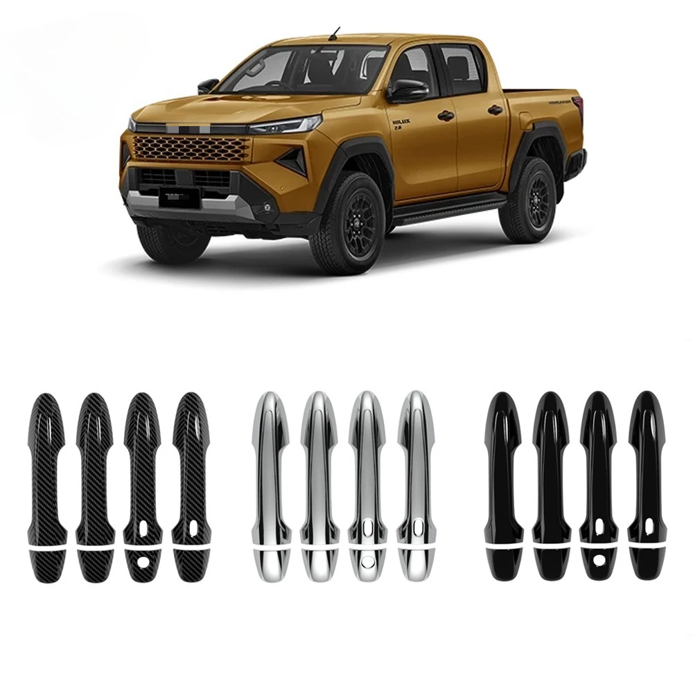 Car Exterior Door Handle Protective Bright Trim Strip For Toyota Hilux 2026 2027 Door Handle Decorative Cover Auto Parts
