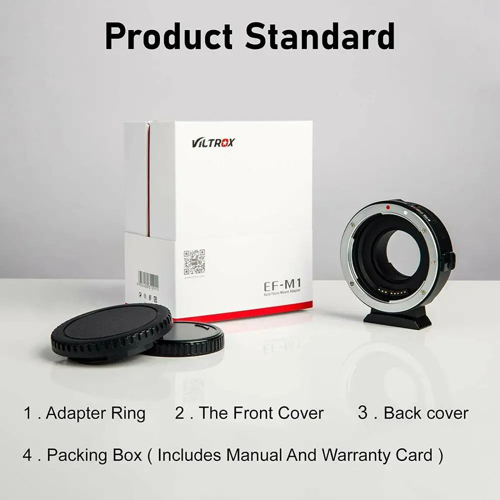 Viltrox EF-M1 Lens Adapter Ring Mount AF Auto Focus for Canon EF/EF-S Lens to M4/3 Micro Four Thirds Camera for GH5/4/3 Olympus