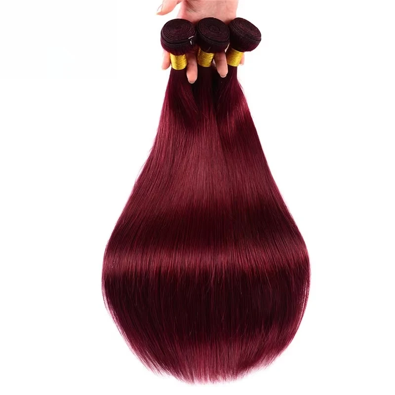 Picture 3: 7A 99j Burgundy Straight Human hair Bundles 12-26 Inch Unprocessed Virgin Human Hair 1/3pc No Tangling For Women
