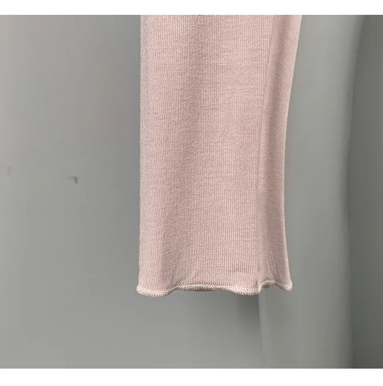 Koreanisches Sommer-T-Shirt für Damen, schmal geschnitten, mit Rundhalsausschnitt, einfarbig, lässig, schlicht, sexy, durchsichtig, kurzärmelig, Oberteil für Frauen – Detail 20