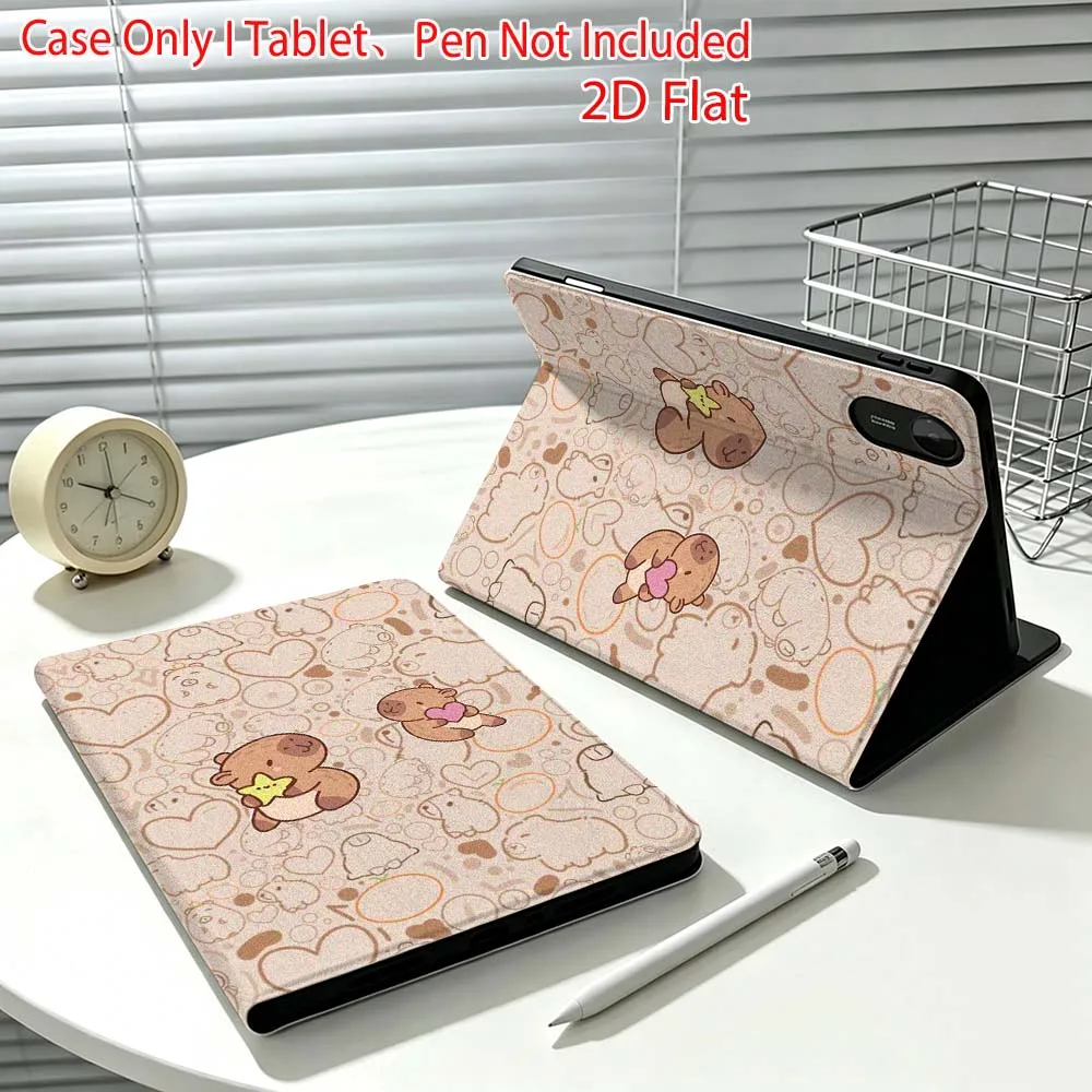Kapibala Art Patterns For Xiaomi Poco Redmi Pad 8 2 4 C1 6 6S 7 7S SE 9.7 14 11 11.2 Inch Pen Tray Tablet Case Fashion