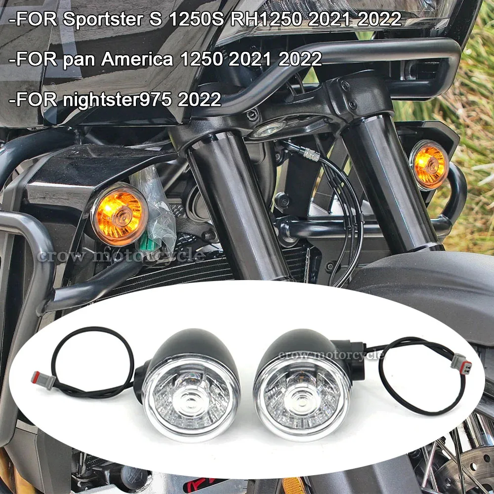 

Motorcycle Accessories Front Rear LED Bullet Turn Signal Kit Amber Headlamp Light For Pan America 1250 2021 2022