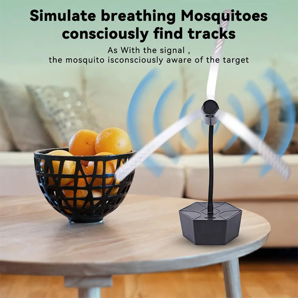 Outdoor Fly Bug Repeller Kitchen Dining Table Meal Pest Fan USB Rechargeable Fly Repellent Fan with Holographic Blades Table Fan