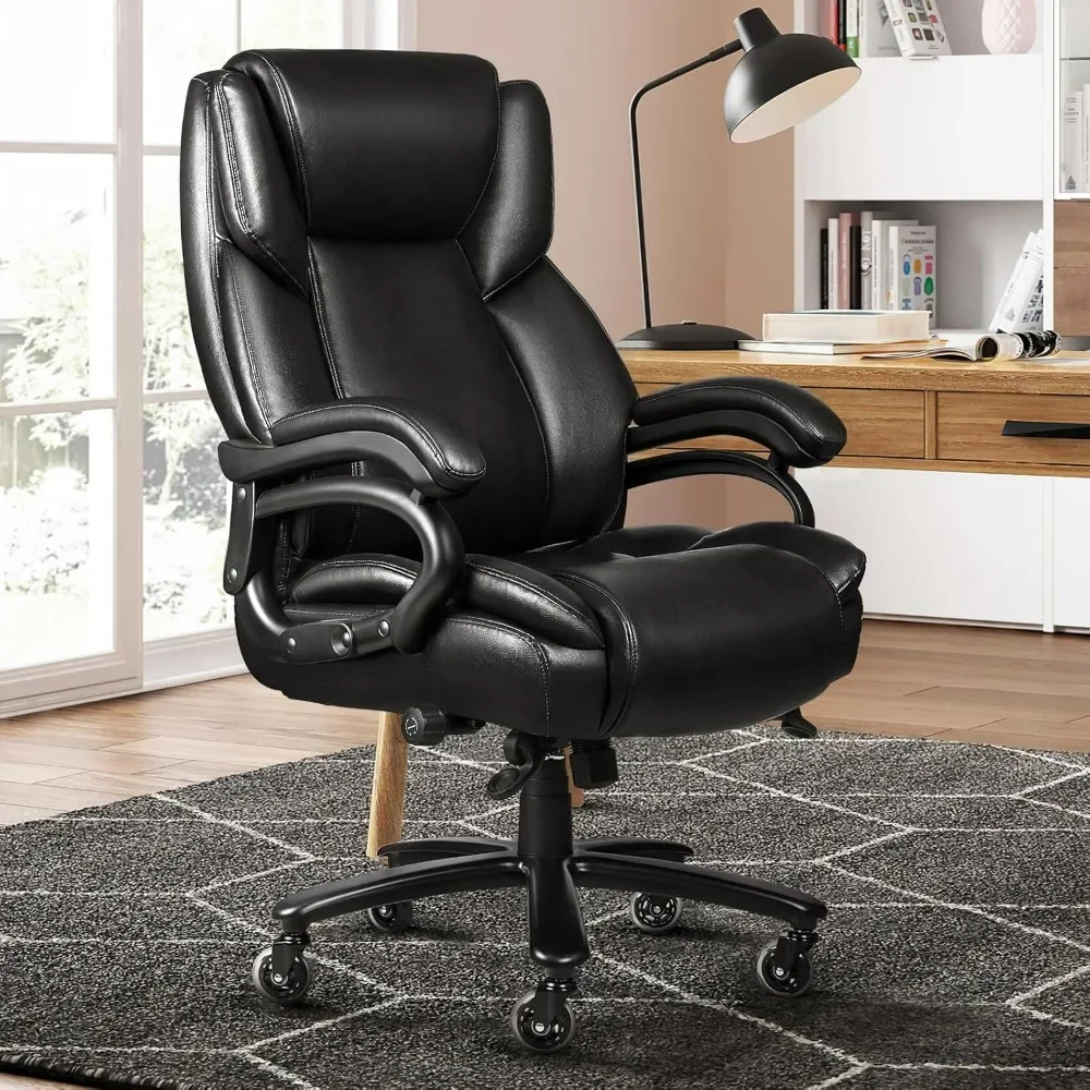

Office Chair for Low Back Pain Relief, Tall Office Chair with Ergonomic Lumbar Support, High Back Chair with Rubber Wheel