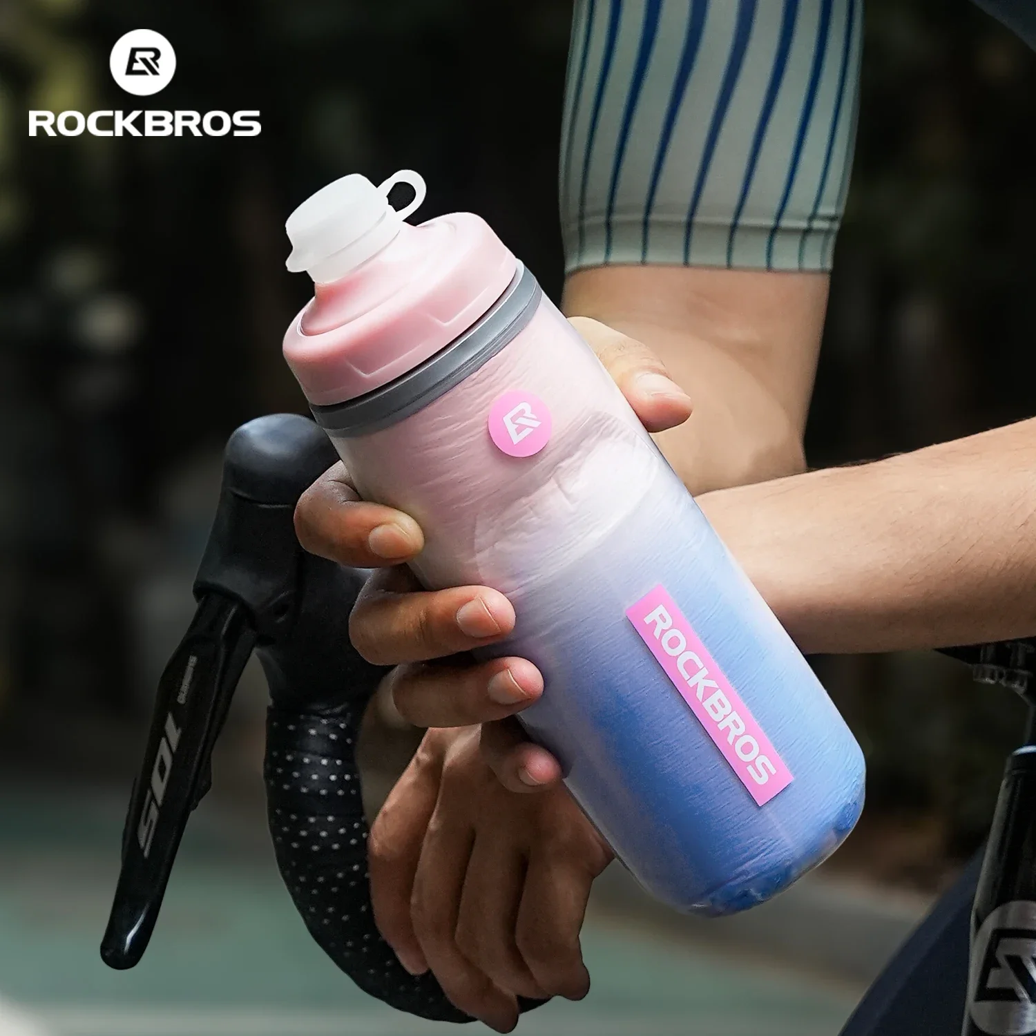 ROCKBROS Fahrrad-Wasserflasche, 620 ml, Fahrrad-Wasserflasche, kältebeständig, isolierter Thermo-Wasserkocher, Sport-Fahrrad-Wasserflasche