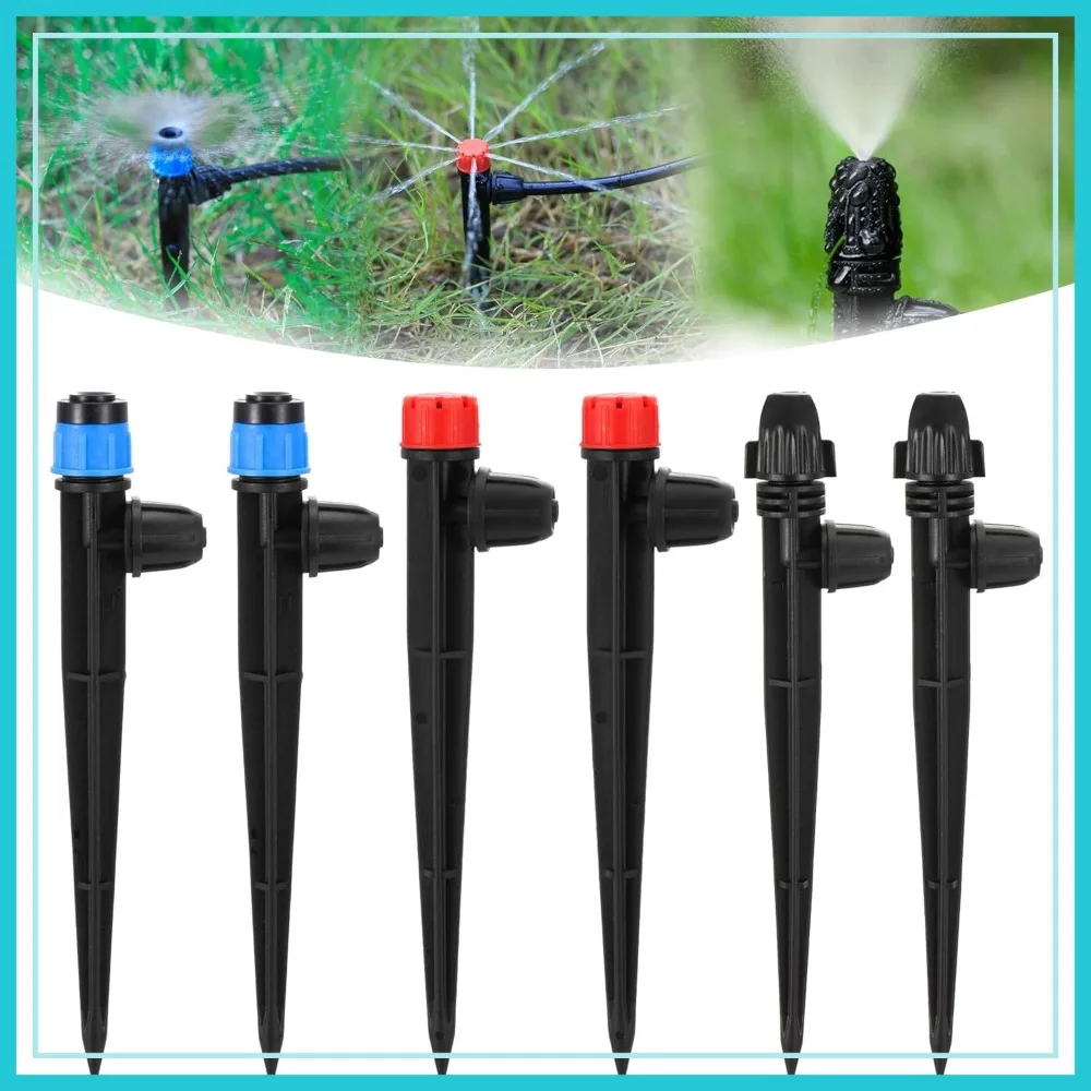 

60 Pcs Adjustable Drip Irrigation Emitters for 1/4" Tubing, 3 Style Micro Sprinkler Nozzles for Garden Water System