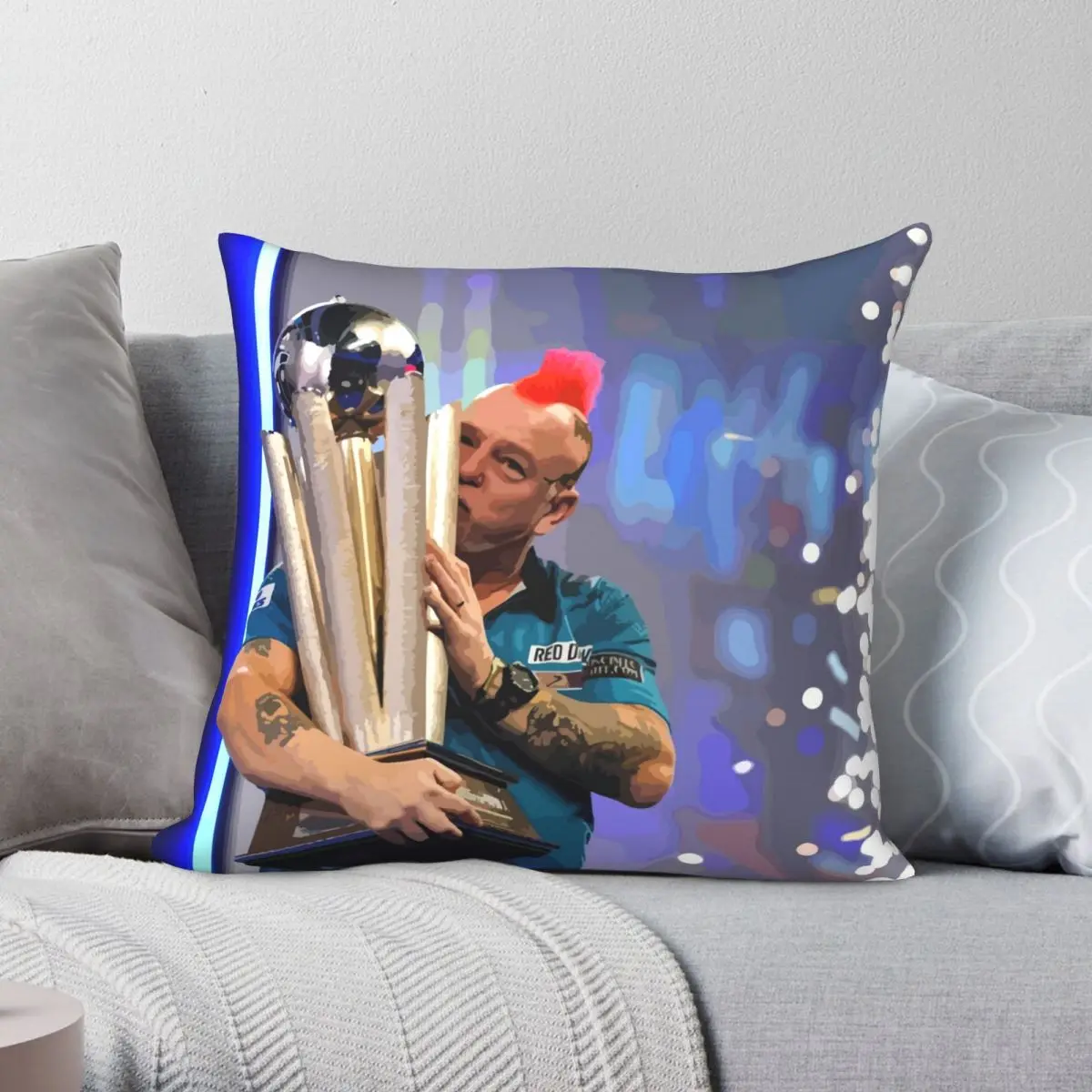 Peter Wright 2022 Dart Champion Square Pillowcase Polyester Linen Velvet Creative Zip Decor Throw Pillow Case Room Cushion Cover