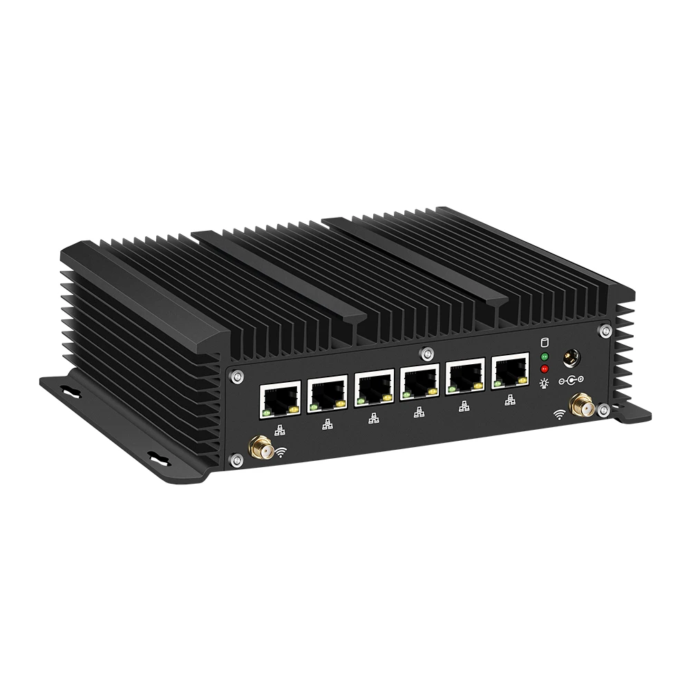 XCY Lüfterloser Mini-PC Intel Core i5-1245U i5-8350U i7-10710U mit 6x 2,5G Ethernet, unterstützt Windows Linux OpenWrt Pfsense OPNsense