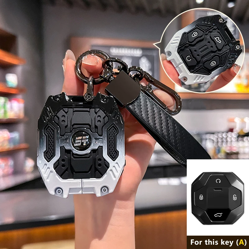 

Zinc Alloy Car Key Case Fob for Chery Jetour Traveller Traveler T2 Remote Protection Cover Shell Keychain Holder Accessories