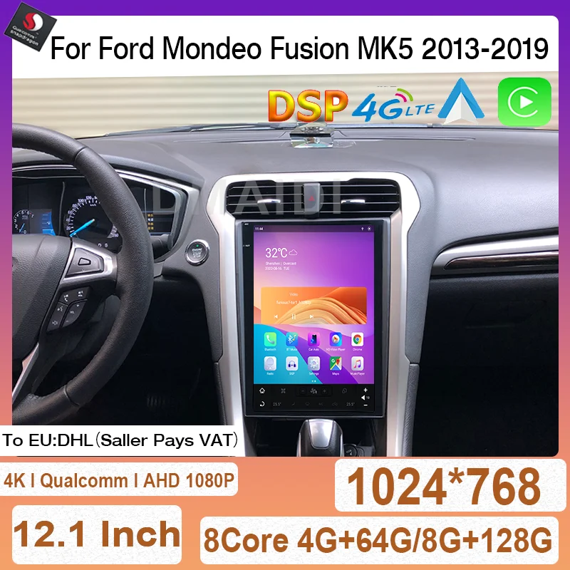 

Qualcomm Android11 для Ford Mondeo Fusion MK5 2013-2019 8 + 128G Tesla Экран Автомобильный мультимедийный плеер GPS-навигация Радио Стерео