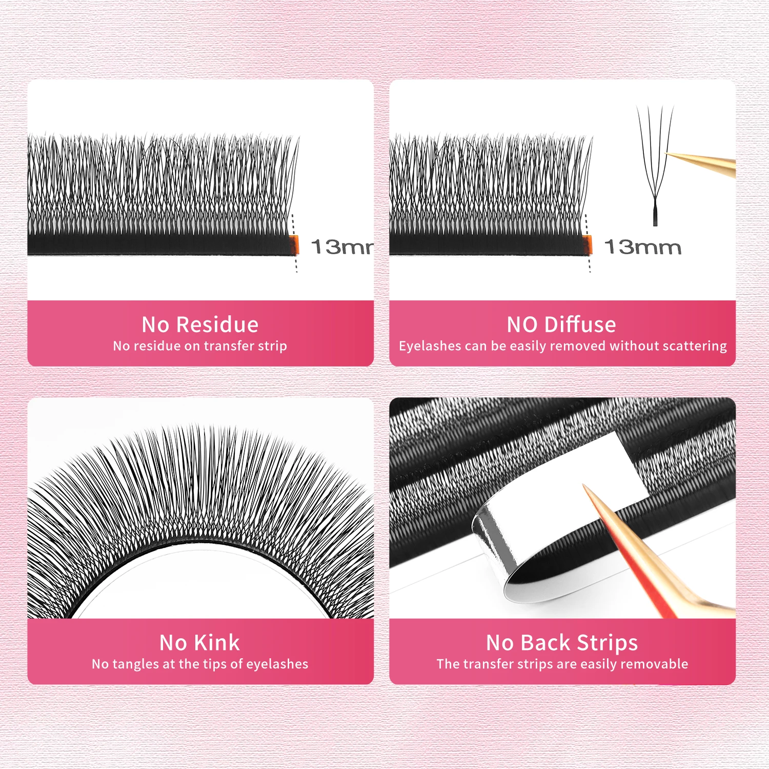 Xusuzaki em forma de u 4dw extensões de cílios preto fosco u 4dw cílios pré-fabricados fãs volume cílios postiços atacado fornecedores loja