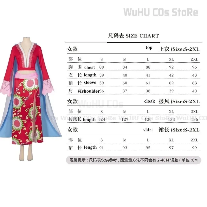 CyBoa-Disfraz de Cosplay de Anime, vestido tipo kimono rojo para mujer, Halloween, 1 unidad, Carnaval, Hancock, capa Cheongsam, peluca, trajes Cheongsam, ropa de rol Pla