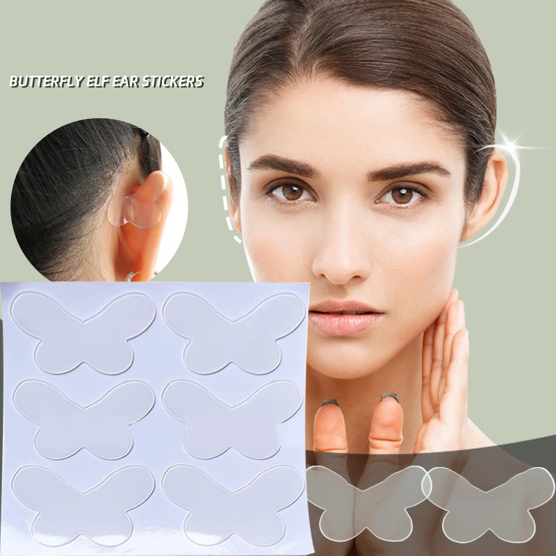 

6Pcs Butterfly Shaped Ear Corrector Elf Ear Stickers Ear Supporters Self Adhesive Cosmetic Ear Stickers