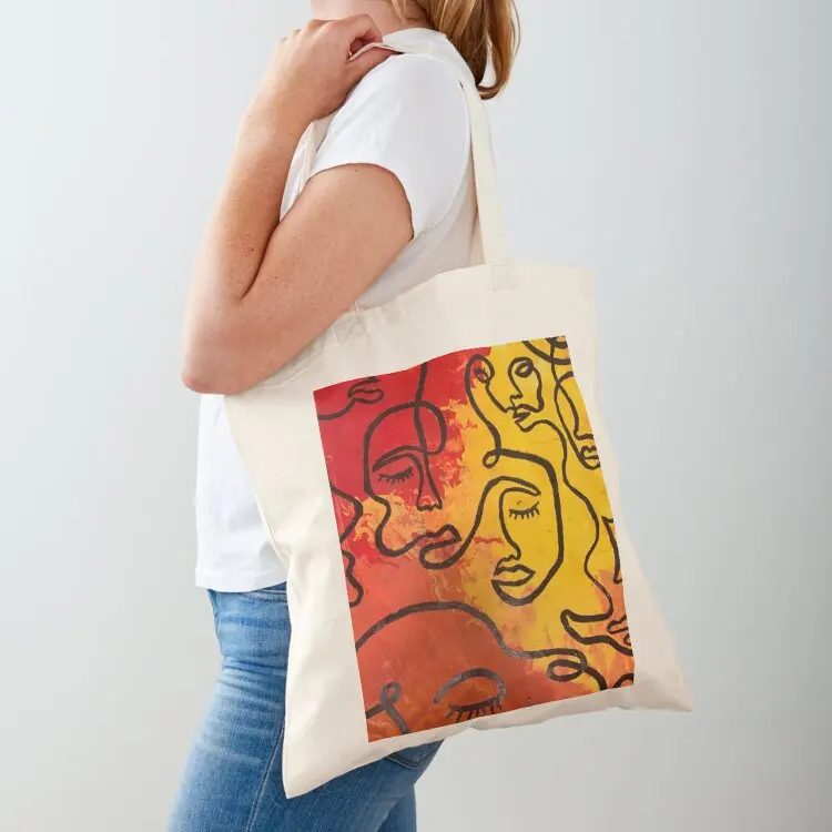 

Line Art Tie Dye Tote Bag great bag Canvas bag sacs de shopping Customizable tote