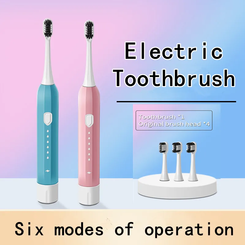 Smart Sonic Electric Toothbrush Ultrasound IPX7 Rechargeable Tooth Brush 6 Mode Smart Time Whitener Teethbrush Send 4 Brush Head