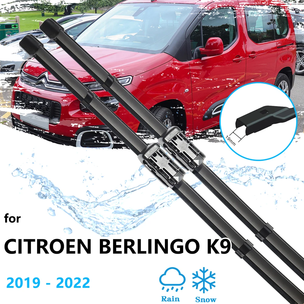 

For Citroen Berlingo Peugeot Partner Opel Combo K9 2019~2022 Frameless Wiper Blades Cutter Arm Windscreen Window Car Accessories