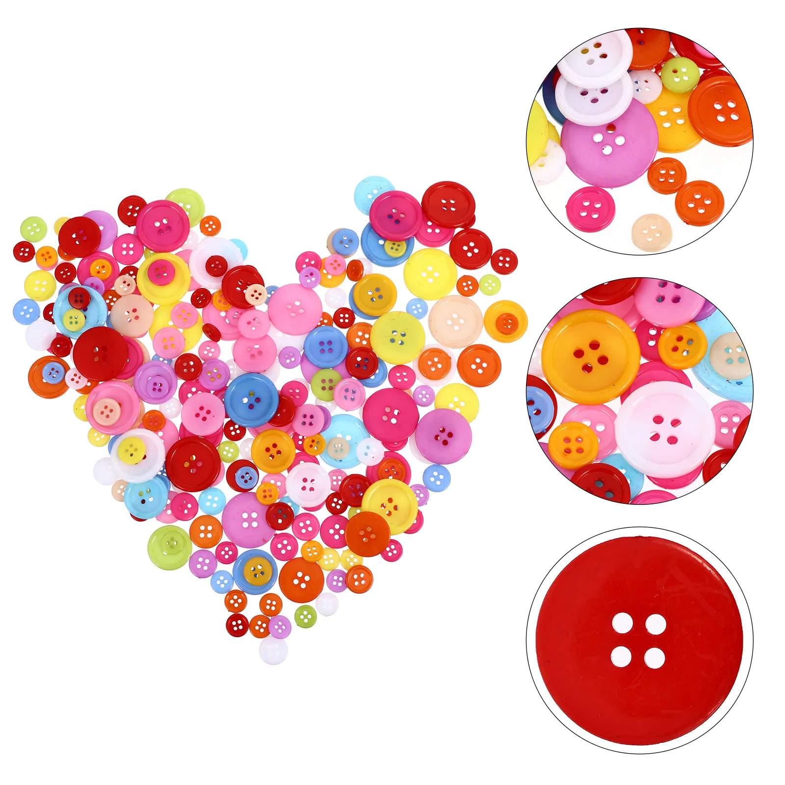 

200Pcs Resin Buttons Colorful Round Classic Craft Materials DIY Accessories for Clothing Sewing Creative Decorative Crafts