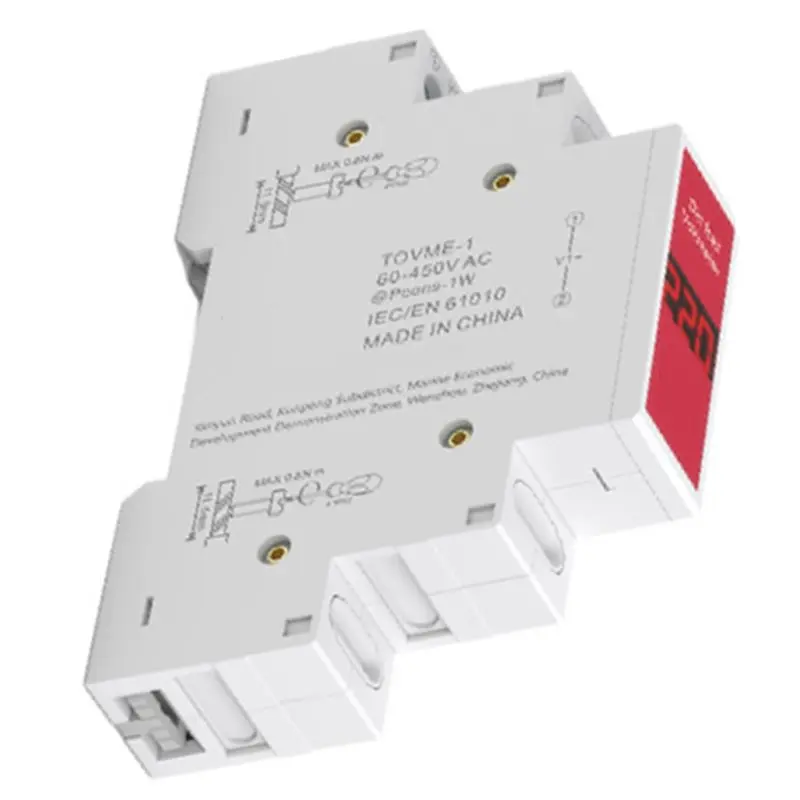 AAAN-Din Rail Mount Single Phase Voltage Meter Ac 60V-450V Mini Modular Voltmeter Gauge Indicator LED Digital Display