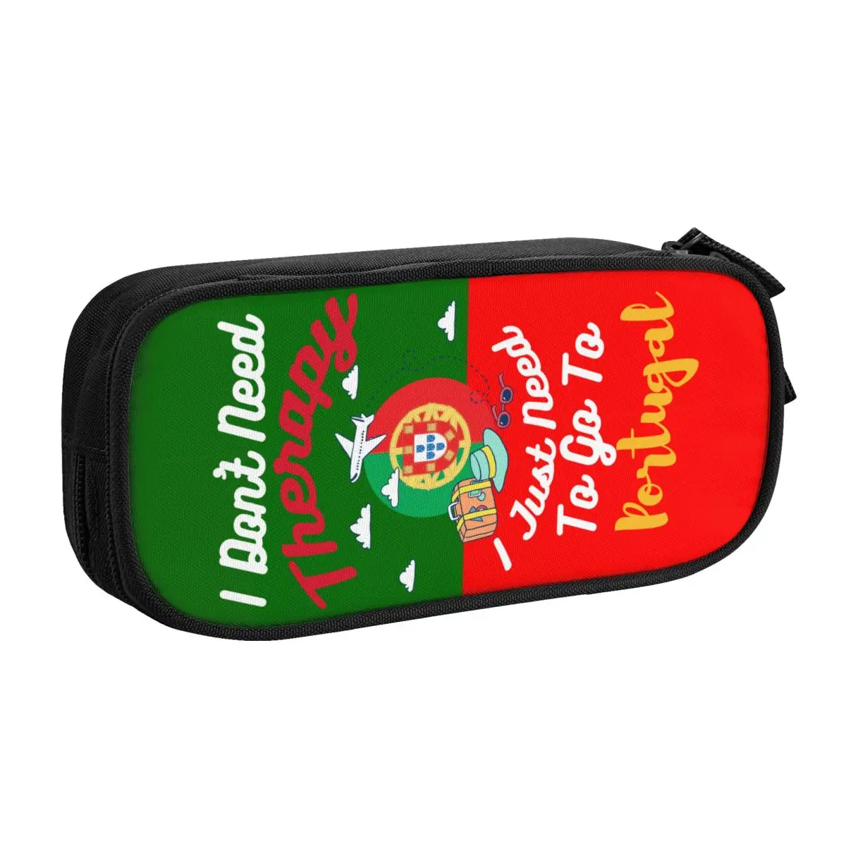 Custom Portugal Pencil Cases for Boys Gilrs Large Storage Portuguese Republic Patriotic Pen Bag Box School Supplies