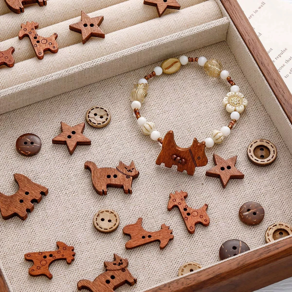 10 шт., пуговицы из скорлупы кокоса с милыми животными, деревянные пуговицы, детские ювелирные материалы «сделай сам», бусины, ожерелье, кулон, серьги, аксессуары