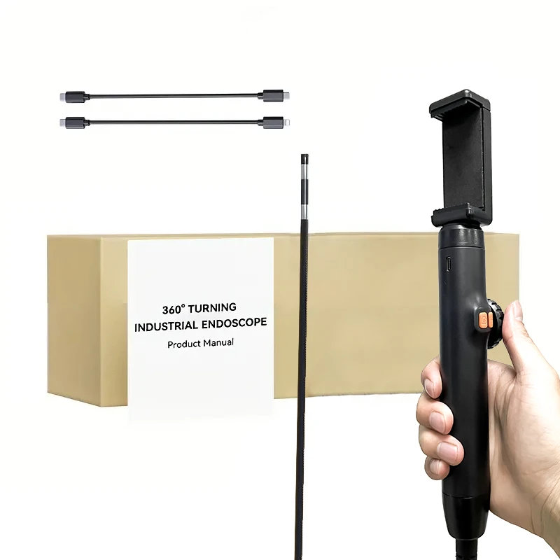 Sewer Rotary Piping Endoscope Borescope Channel Inspection Camera For Cars Iphone Ios Android High Quality 360