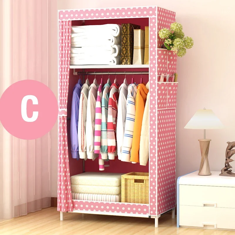 Simple Wardrobe Student Dormitory Single Wardrobe Storage Cabinet Finishing Locker Steel Tube Wardrobe