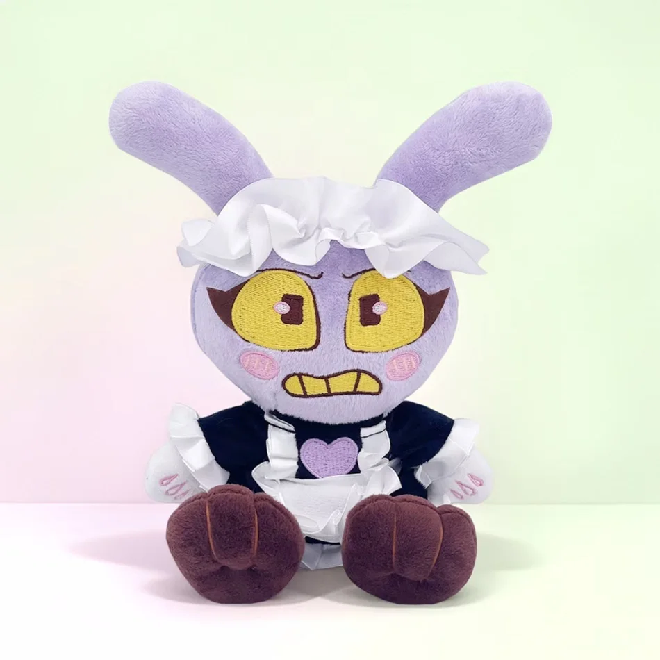 25CM Funny Maid Jax Plush Rabbit Doll Holding Gun Soft Stuffed Animal Amazing Digital Doll Circus Cartoon Toy For Kids Gift