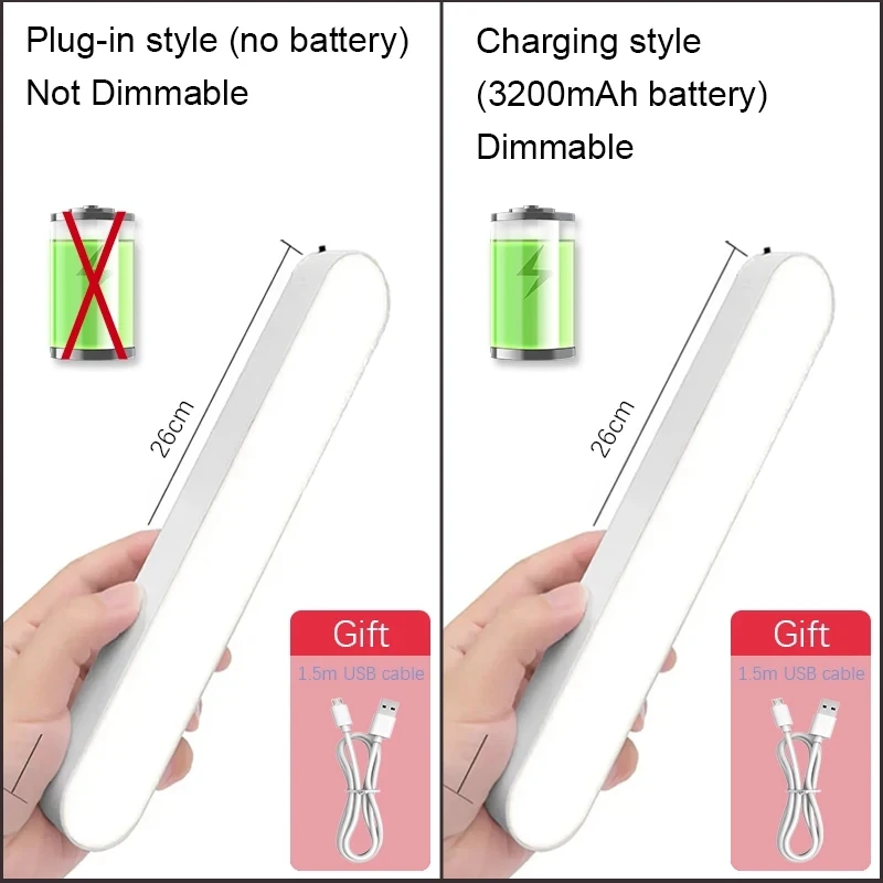 Imagem -06 - Usb Recarregável Led Abajur Lâmpadas de Leitura Magnético Controle Remoto Estudo Quarto Mesa Luzes da Noite