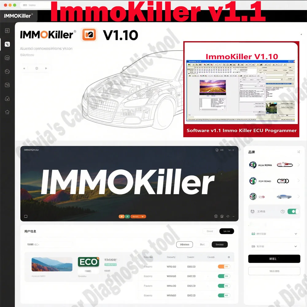 

ImmoKiller V1.10 IMMO Off Car accessories ECU Programmer Tool for obd2 scanner Car Repairing Passing Virigining the Immobilizer