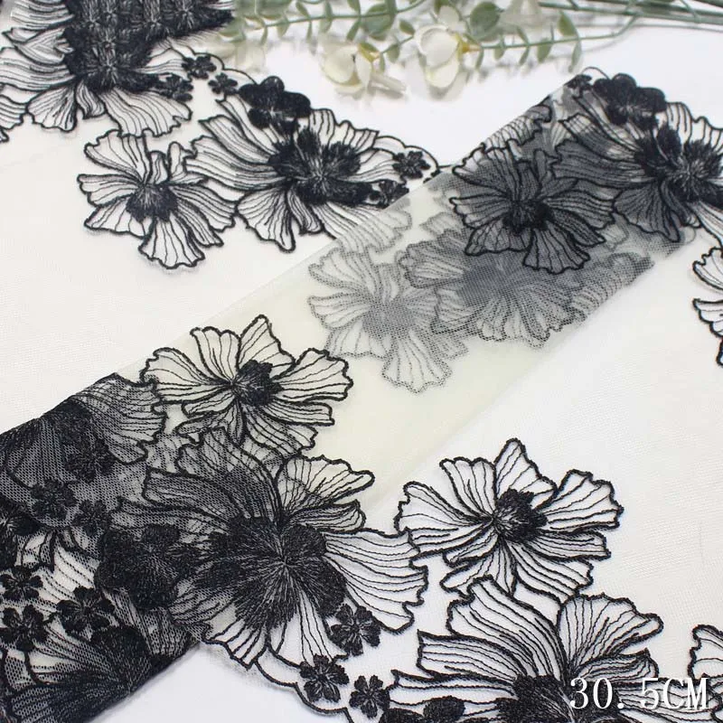 

31/19/43/40Yards Pink Black White Embroidery Lace Trim Lingerie Sewing Craft DIY Apparel Fabric Lace Dress Garment Accessory