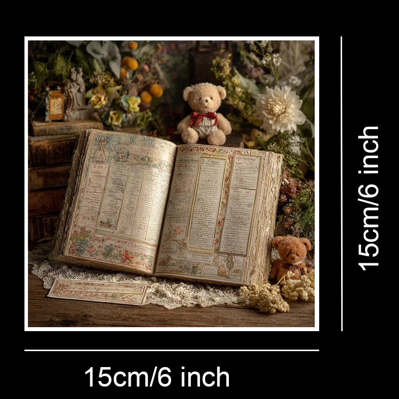 36 ورقة من ورق القصاصات مقاس 6 × 6 بوصات: مطبوعات زهور مرسومة يدويًا لسكرابوكينغ وأوريغامي والمجلة غير المرغوب فيها وصنع البطاقات.