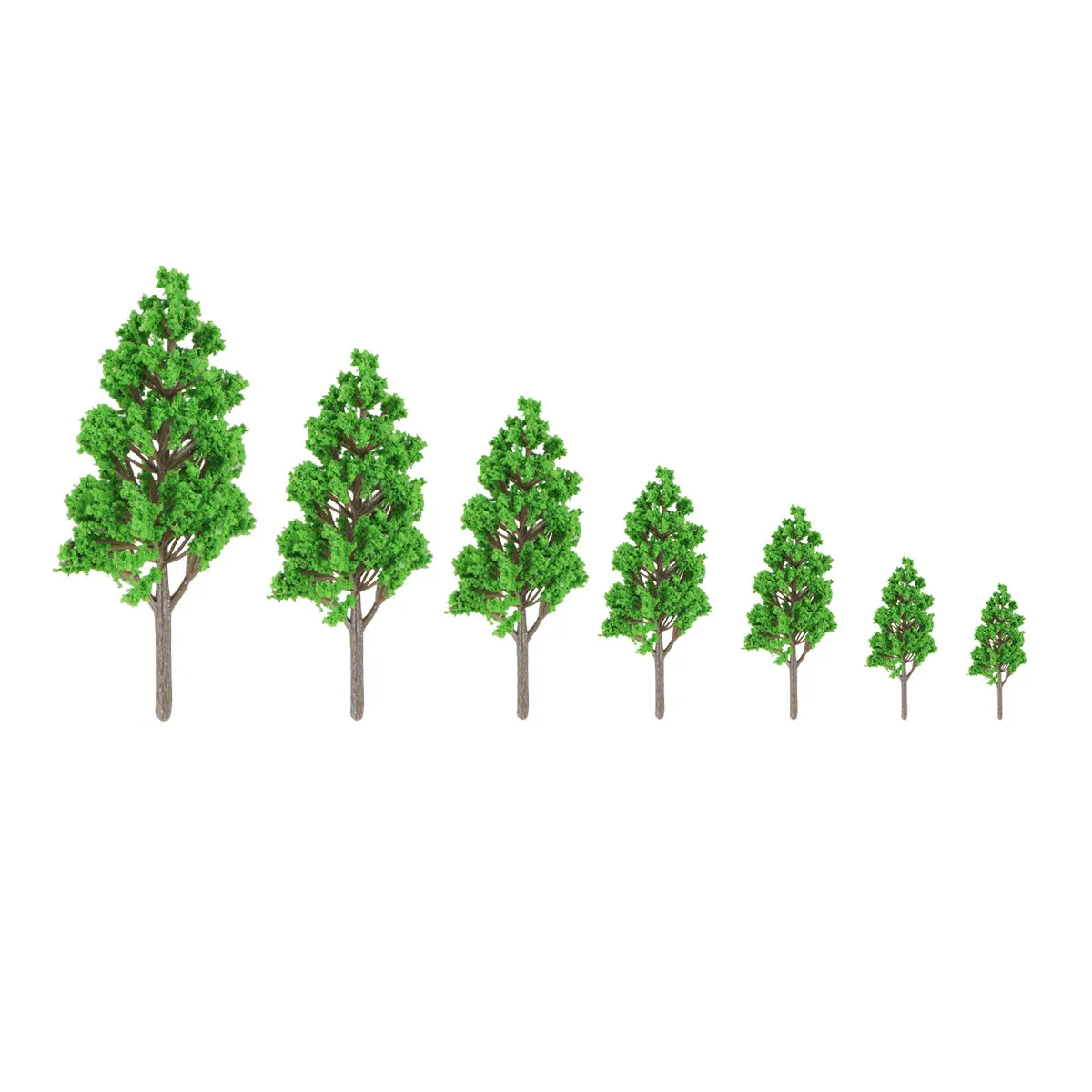 

7Pcs Plastic Poplar Tree Models 3Cm 4.5cm 6.5cm 8Cm 10Cm 12Cm 14Cm for Landscape Garden Scenery Decoration Micro Layout DIY