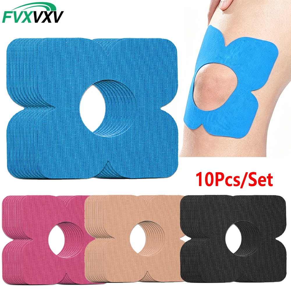 10PCS Precut Kinesiology Tape for Knees – Waterproof & Elastic Athletic Tape for Knee Support, Pain Relief –  Ideal for Running