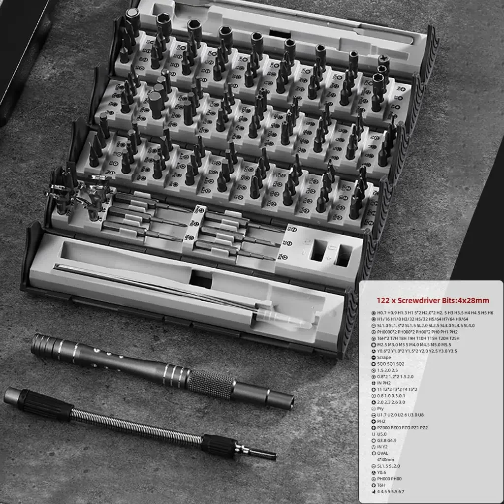 128 in 1 Precision Screwdriver Set Magnetic Tool Set with 120 Phillips Head & Flathead,for Electronics,Watch, Eyeglass Repairing