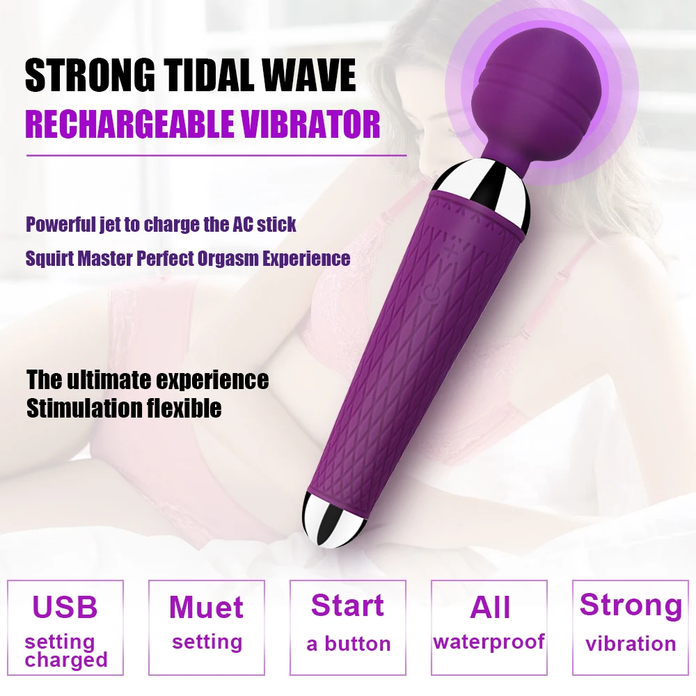 Wireless Dildo AV Vibrator Ten-frequency Female Clitoris Stimulation USB Charging Magic Wand G-Spot Vibrator Adult Sex Products