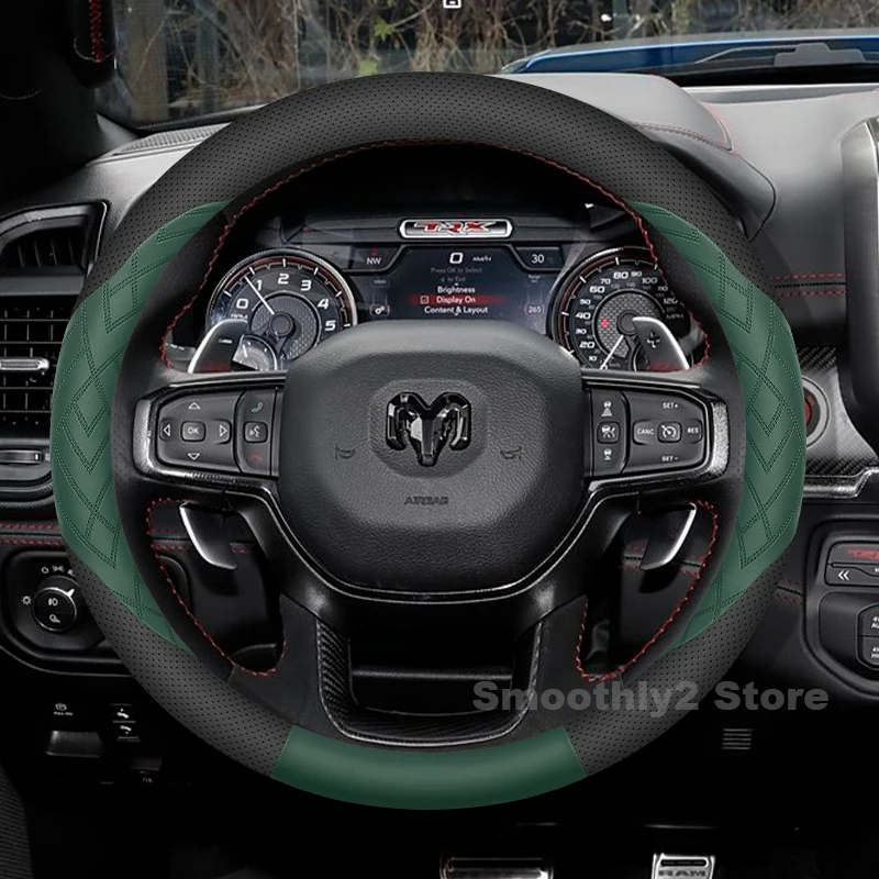 Leather Car Steering Wheel Cover For RAM 1500 Classic 1500 REV 1500 RHO 1200 700 Power Auto interior RAM 700 Accessories