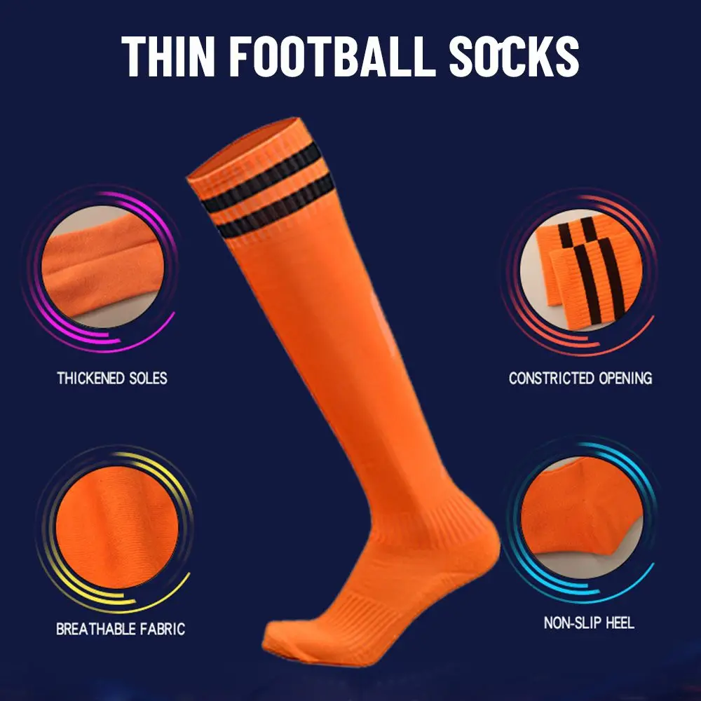 New Football Sports Socks Long Knee Cotton Spandex Kids Legging Stockings Soccer Baseball Ankle Adults Children Socks Hot Sale