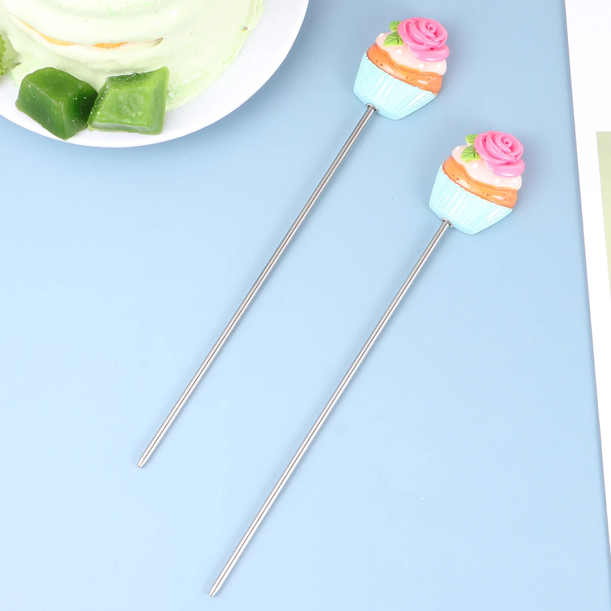 

2pcs Cake Tester Stainless Steel Muffin Test Pin Baking Tools Supplies Home Bakers Needle Easy Wash Anti Slip Practical