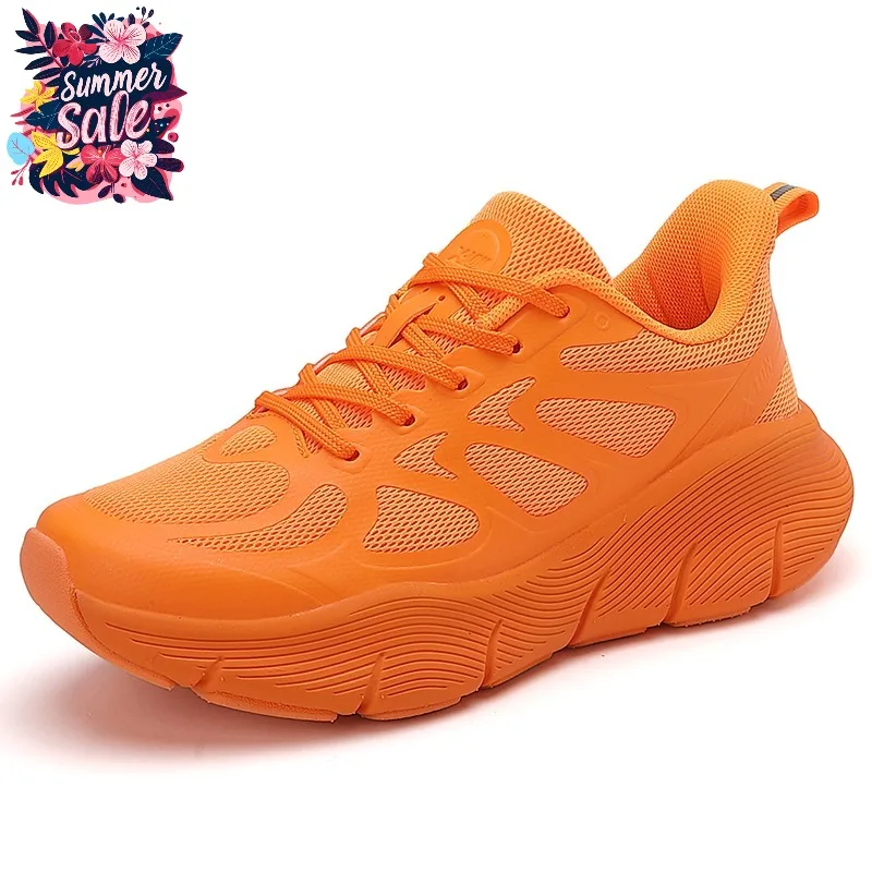 

Women's Orange Sneakers Breathable Mesh Sneakers Woman Tennis Shoes Outdoor Thick Sole Casual Sports Shoes Ladies Sneakers