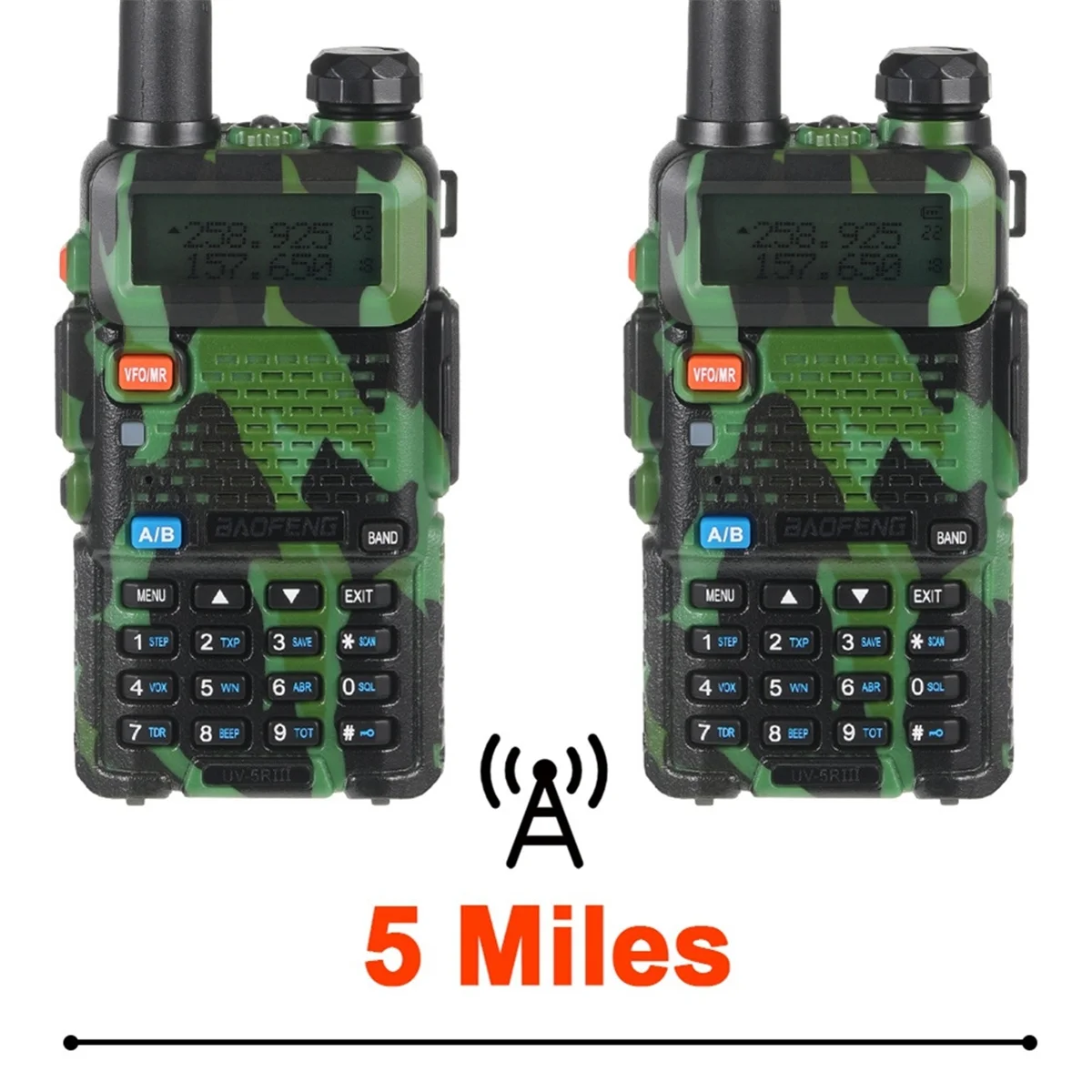 

M85K New UV5R Walkie Talkie 5W Dual Band Ham Two Way Radio Vhf Uhf FM Radio Outdoor Handheld Transceiver with -US Plug