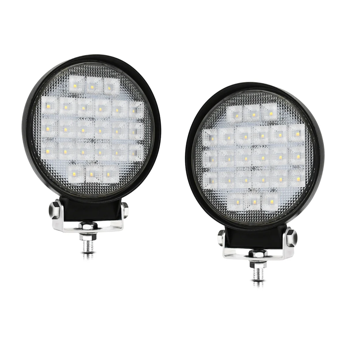 4 Inch Round LED Work Light, 2PCS 72W Flood Lamp for Offroad Vehicles Truck Tractor Cart Boat ATV UTV