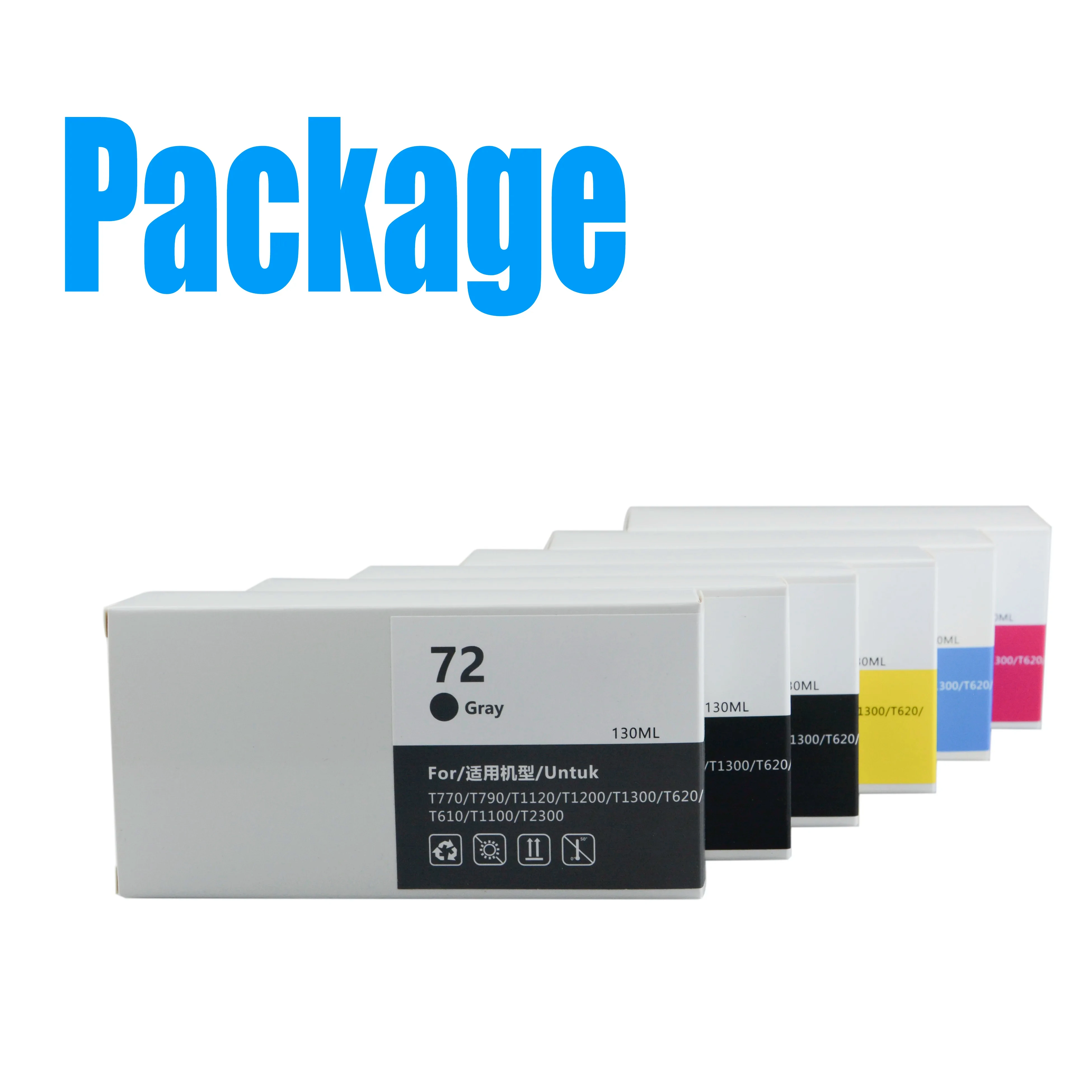 Ink Cartridge for HP 72 T610 T620 T770 T790 T795 T1100 T1100ps T1120 T1120ps T1200 T1300 T2300 T1120 HD T1200 HD T1120 SD